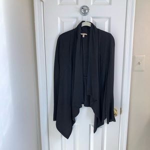 Anthropologie Bordeaux- black fleece cardigan XS